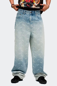 A$AP ROCKY LASER MONOGRAM DENIM PANTS
