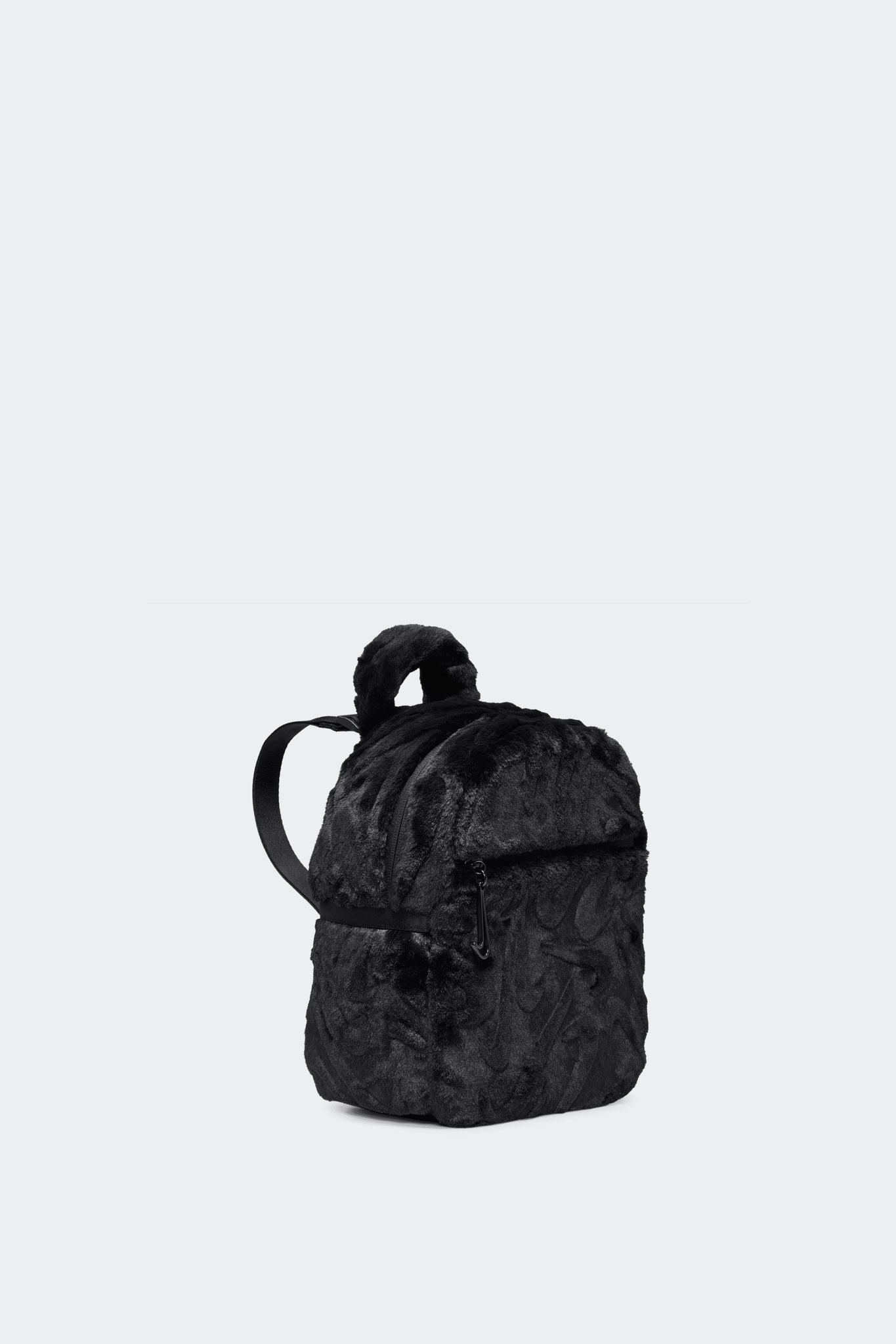 black fluffy mini backpack Nike Sportswear Futura Faux Fur Mini Backpack